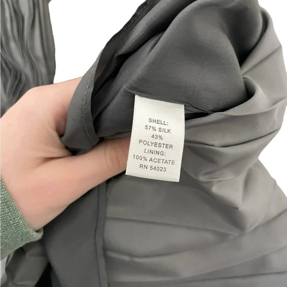 Banana Republic Gray Accordion Knife Pleat Formal Bridesmaid Dress Silk 4